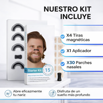 Kit Tiras Nasales Magneticas | 80%  Respiración mejorada desde la primera noche