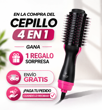 Cepillo  4 en 1 + REGALO SORPRESA!  Cabello perfecto en casa en solo 10 minutos